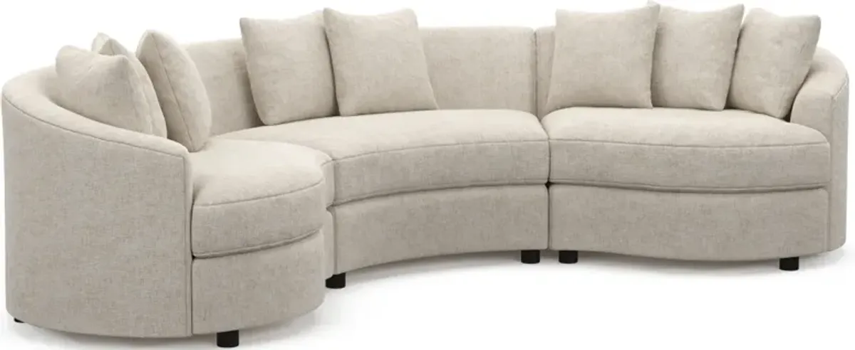 Allegra Foam Comfort 3-Piece Sectional - M Ivory