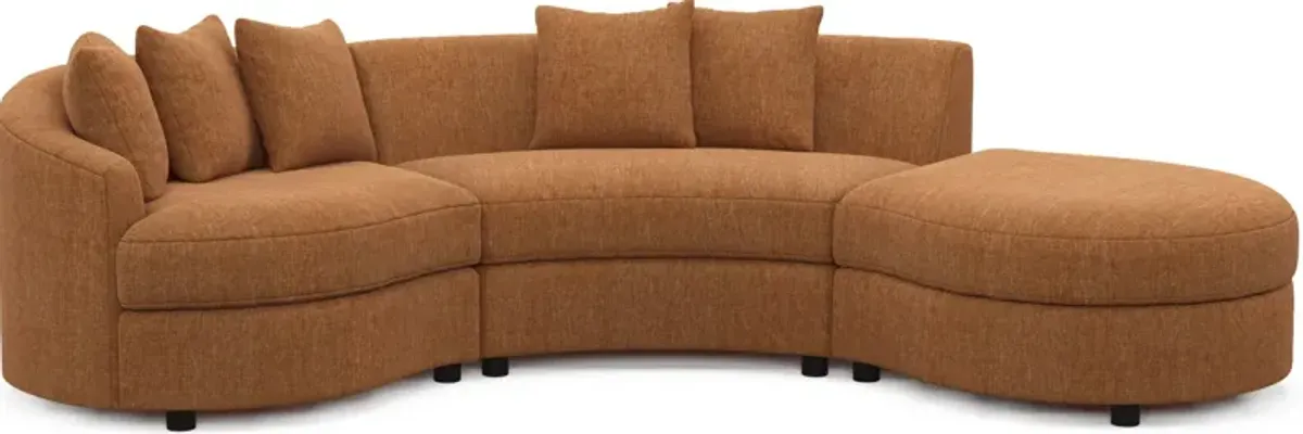 Allegra Foam Comfort 3-Piece Sectional with Right-Facing Chaise - Contessa Ginger