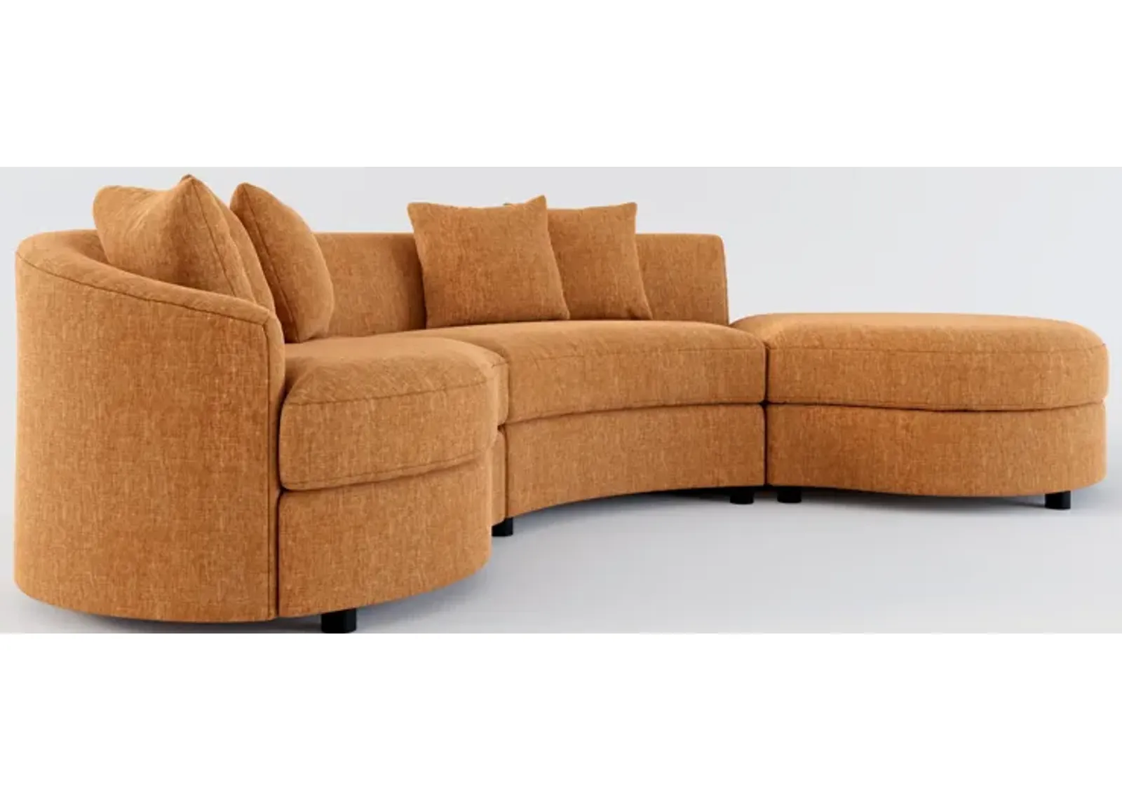 Allegra Foam Comfort 3-Piece Sectional with Right-Facing Chaise - Contessa Ginger