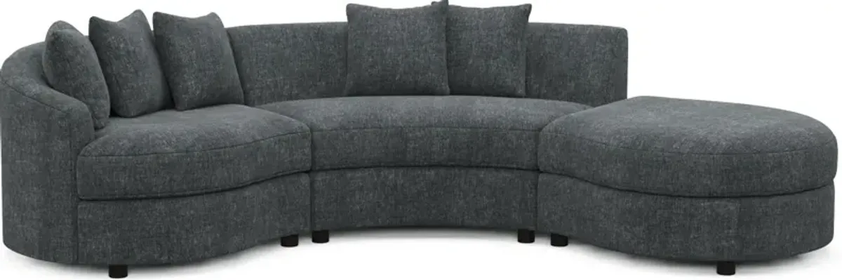 Allegra Foam Comfort 3-Piece Sectional with Right-Facing Chaise - Contessa Shadow