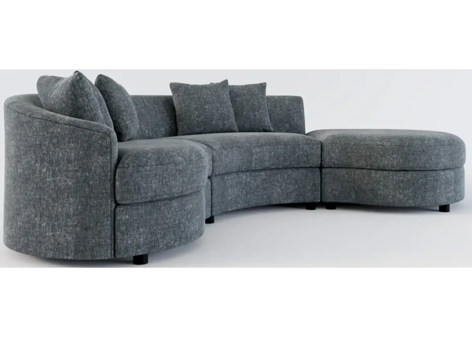 Allegra Foam Comfort 3-Piece Sectional with Right-Facing Chaise - Contessa Shadow