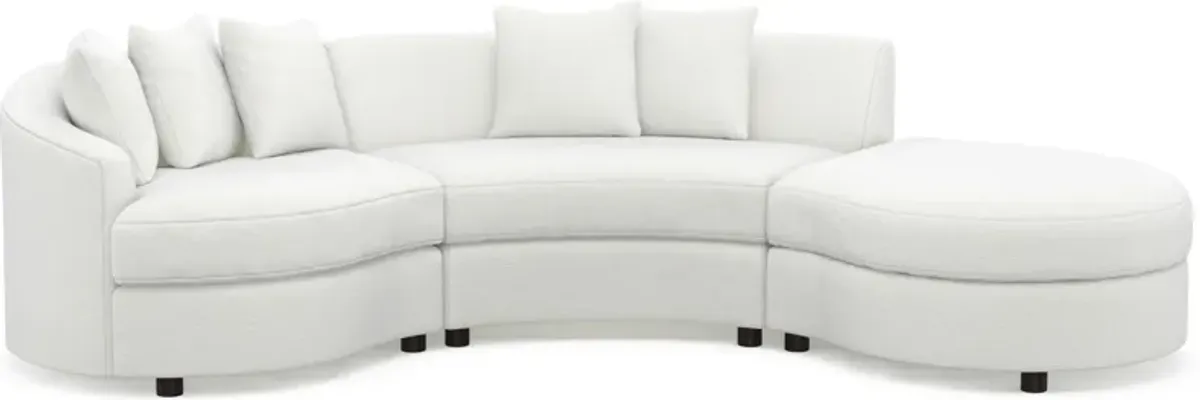 Allegra Foam Comfort 3-Piece Sectional with Right-Facing Chaise - Contessa Vanilla