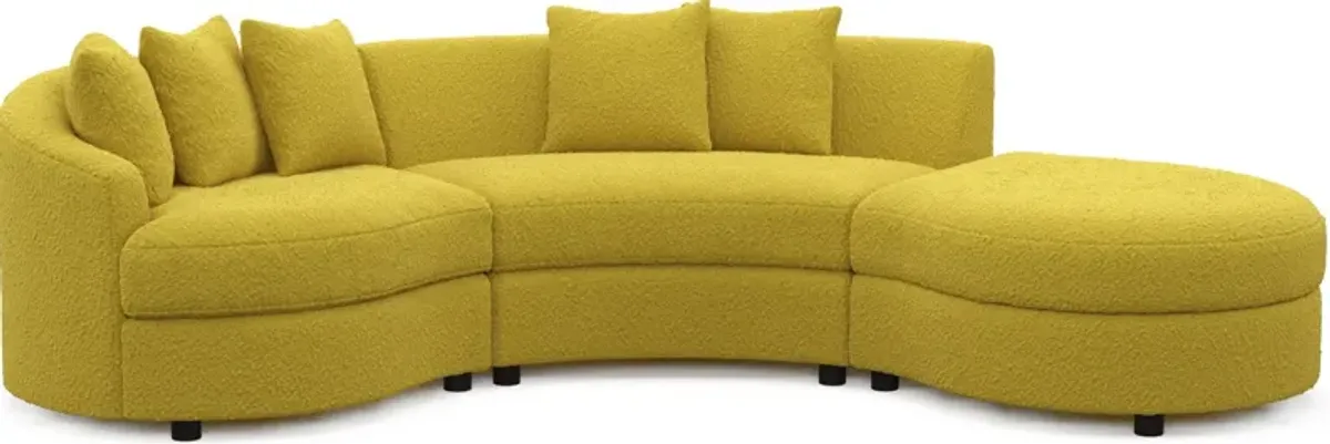 Allegra Foam Comfort 3-Piece Sectional with Right-Facing Chaise - Bloke Goldenrod