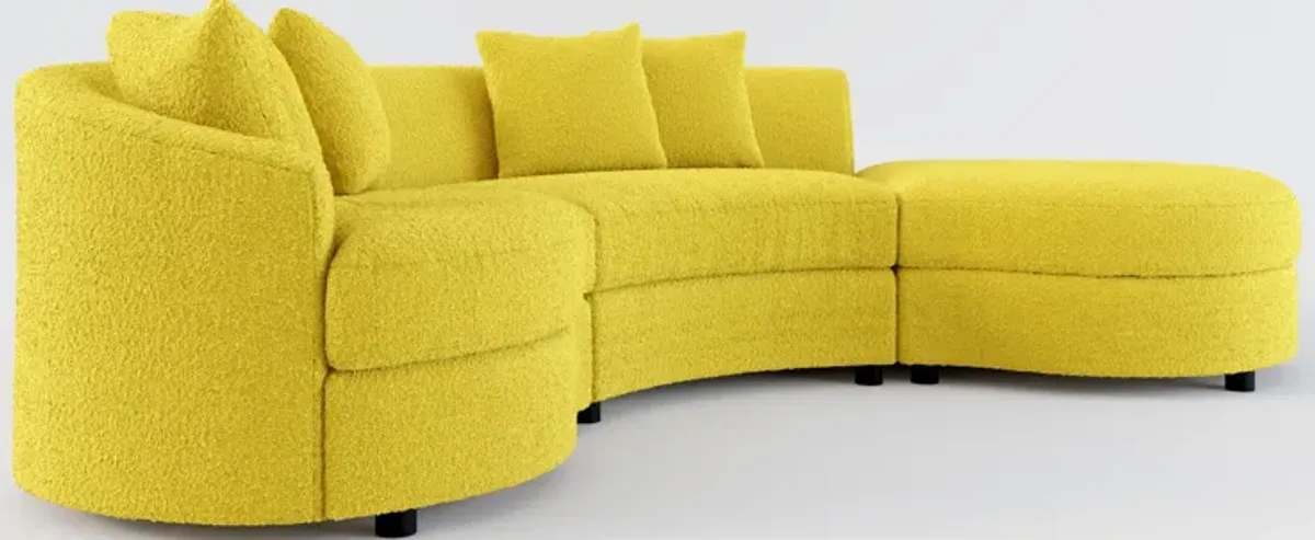 Allegra Foam Comfort 3-Piece Sectional with Right-Facing Chaise - Bloke Goldenrod