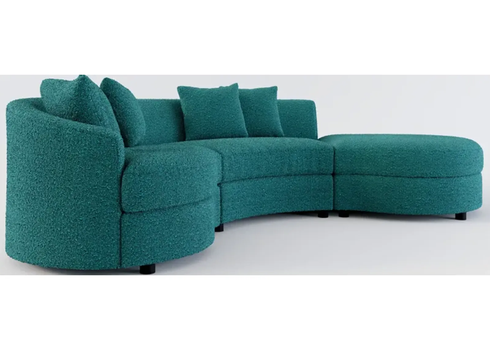 Allegra Foam Comfort 3-Piece Sectional with Right-Facing Chaise - Bloke Peacock