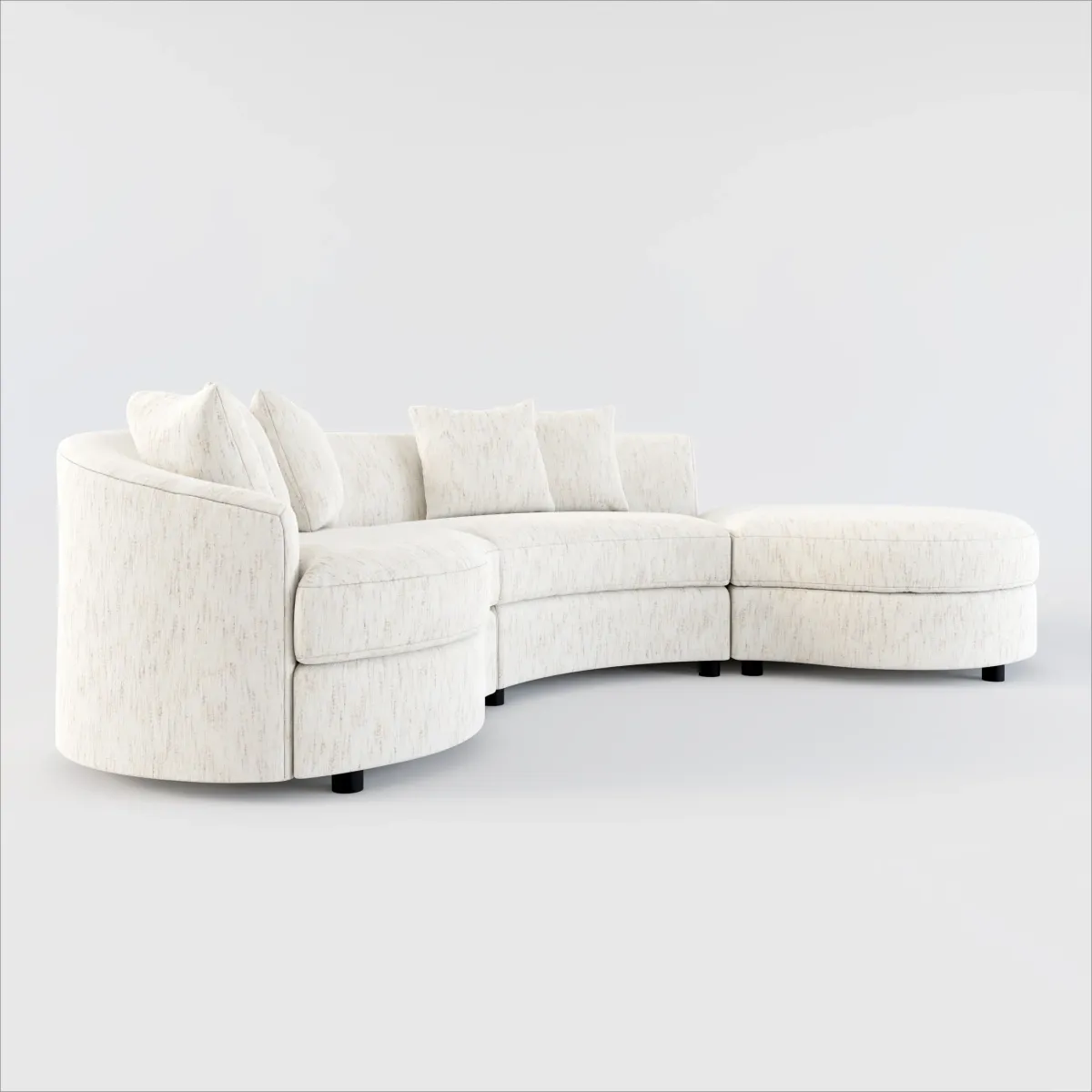 Allegra Foam Comfort 3-Piece Sectional with Right-Facing Chaise - P.T. Cream