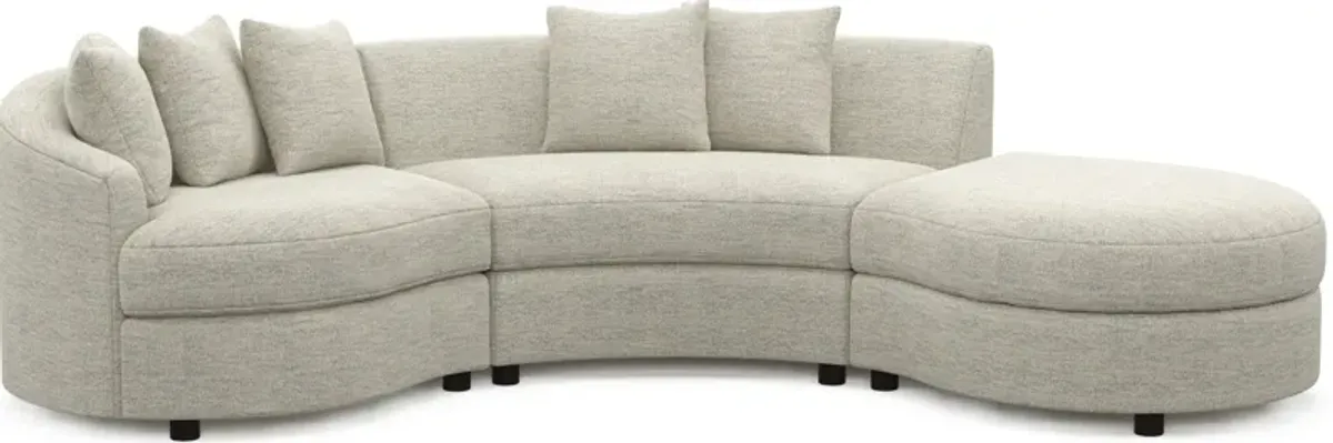 Allegra Foam Comfort 3-Piece Sectional with Right-Facing Chaise - Merino Chalk