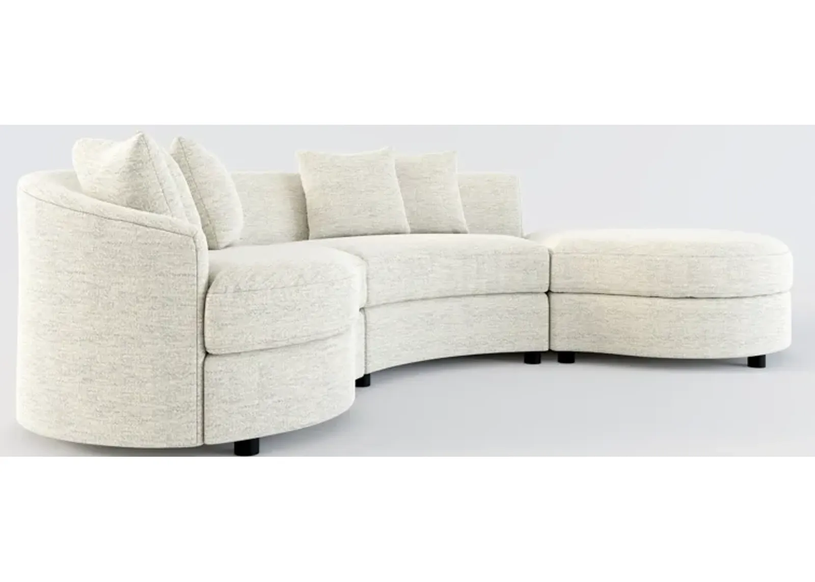 Allegra Foam Comfort 3-Piece Sectional with Right-Facing Chaise - Merino Chalk