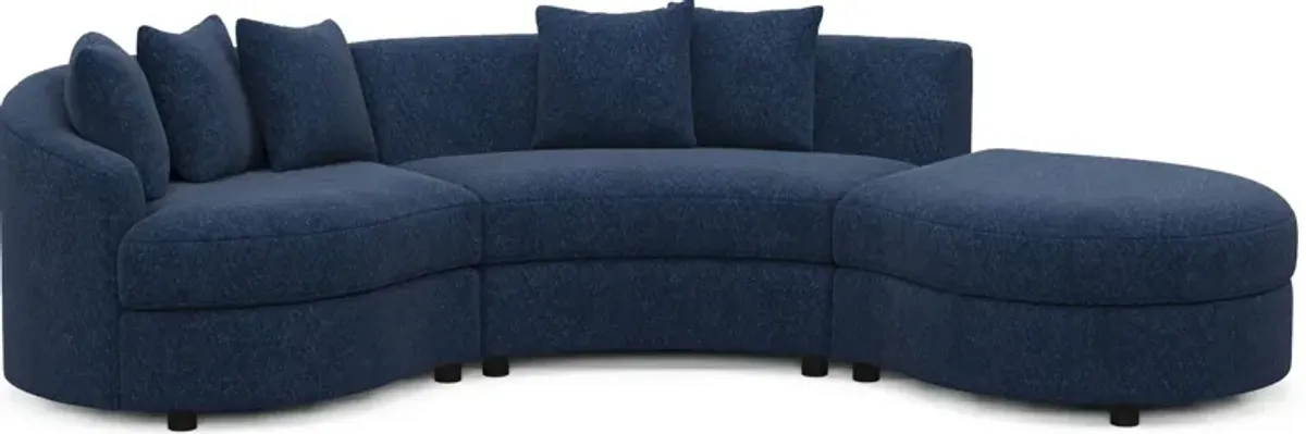 Allegra Foam Comfort 3-Piece Sectional with Right-Facing Chaise - Oslo Navy