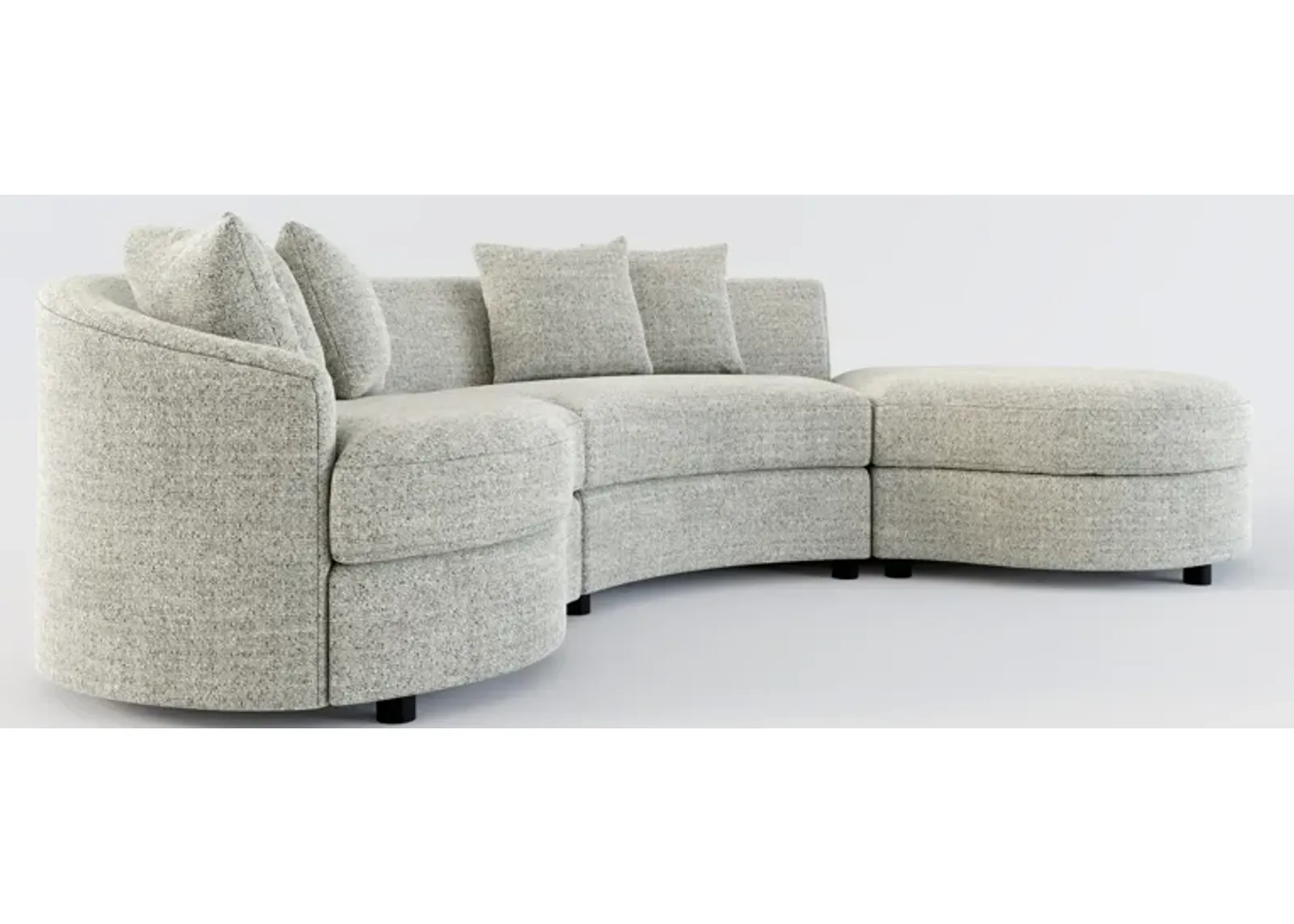 Allegra Foam Comfort 3-Piece Sectional with Right-Facing Chaise - Pandora Pepper