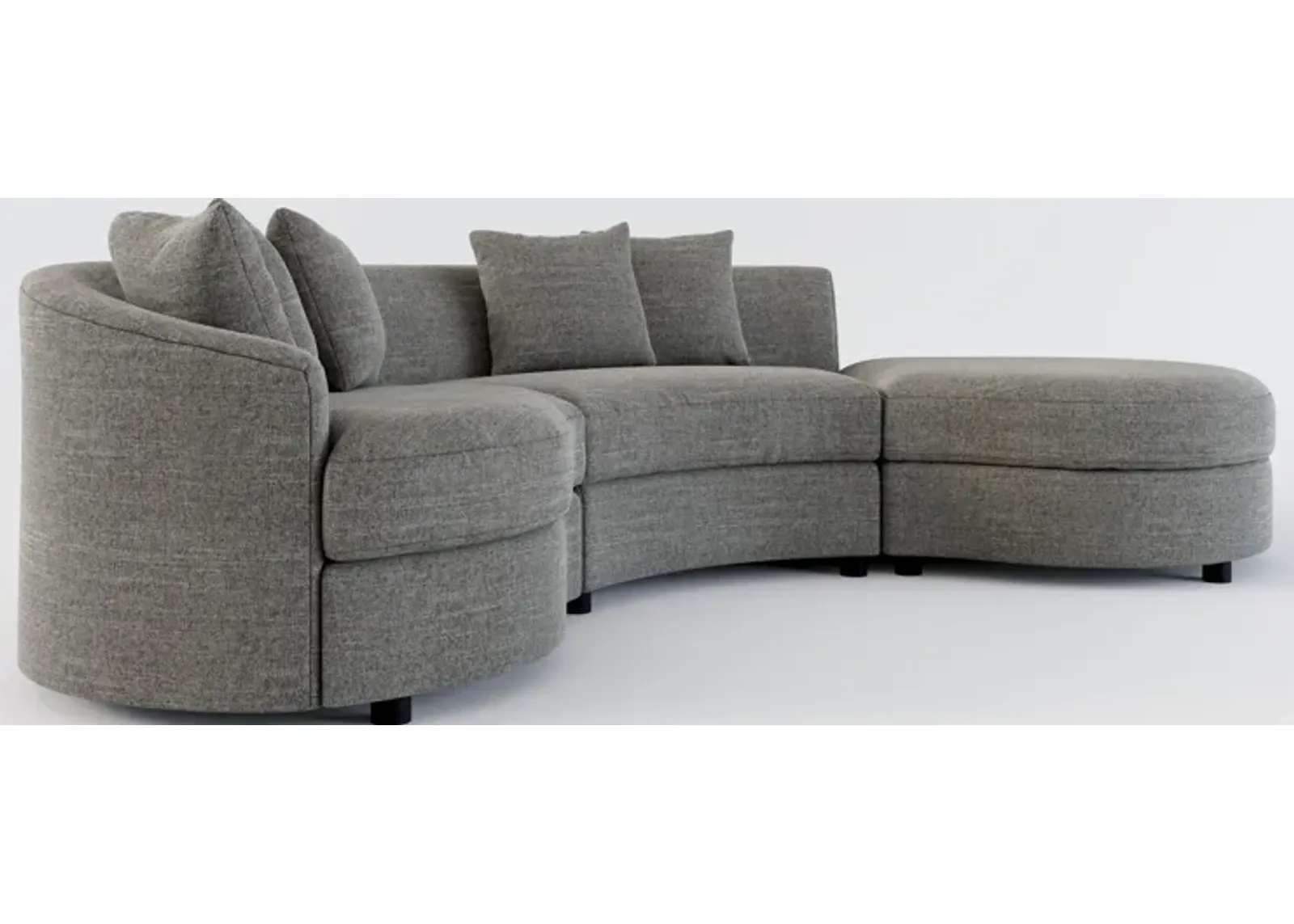 Allegra Foam Comfort 3-Piece Sectional with Right-Facing Chaise - Curious Charcoal