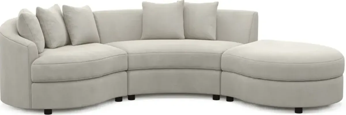 Allegra Foam Comfort 3-Piece Sectional with Right-Facing Chaise - Laurent Beach