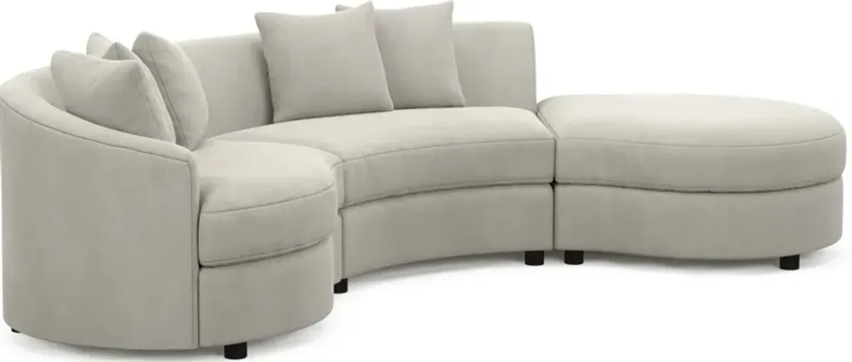 Allegra Foam Comfort 3-Piece Sectional with Right-Facing Chaise - Laurent Beach