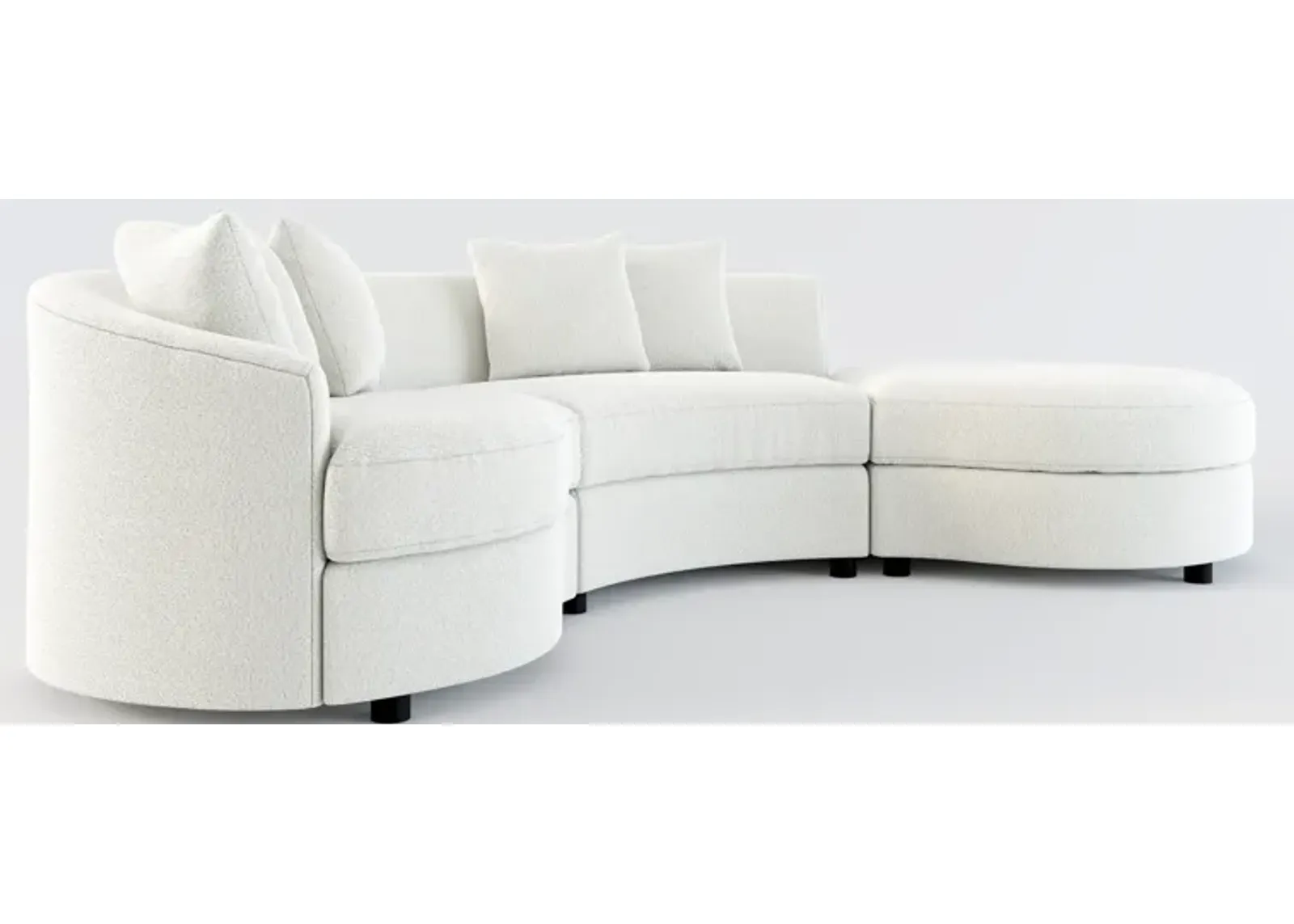 Allegra Foam Comfort 3-Piece Sectional with Right-Facing Chaise - Oslo Snow