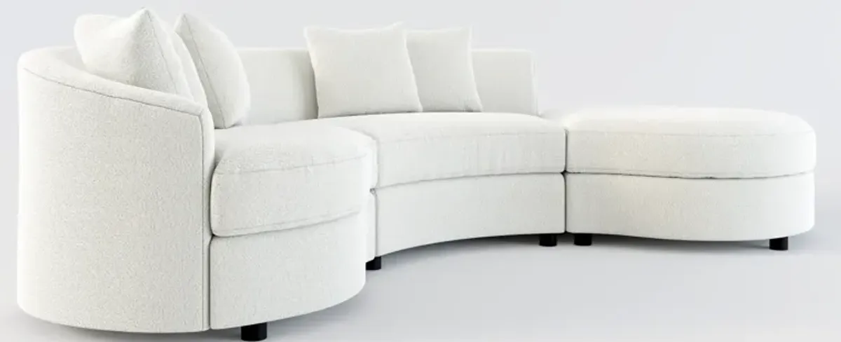 Allegra Foam Comfort 3-Piece Sectional with Right-Facing Chaise - Oslo Snow