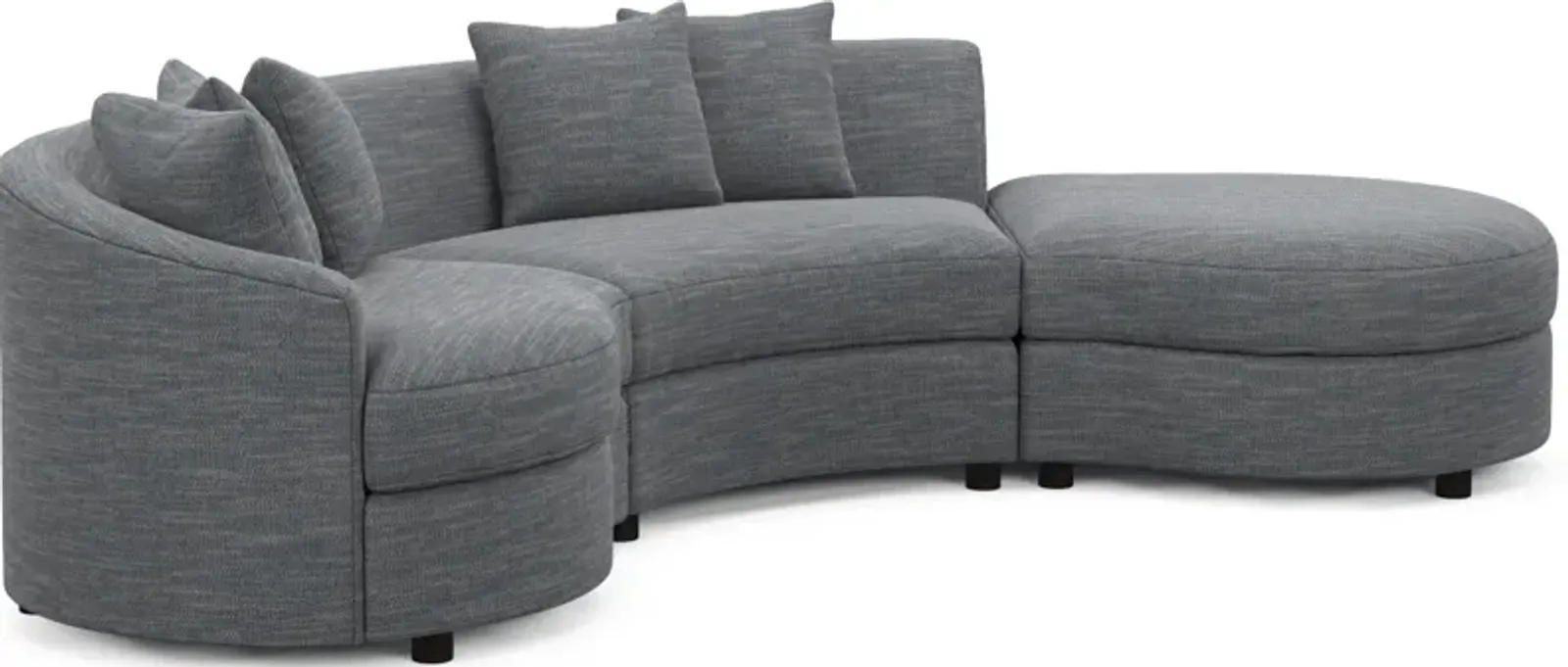 Allegra Foam Comfort 3-Piece Sectional with Right-Facing Chaise - Dudley Indigo