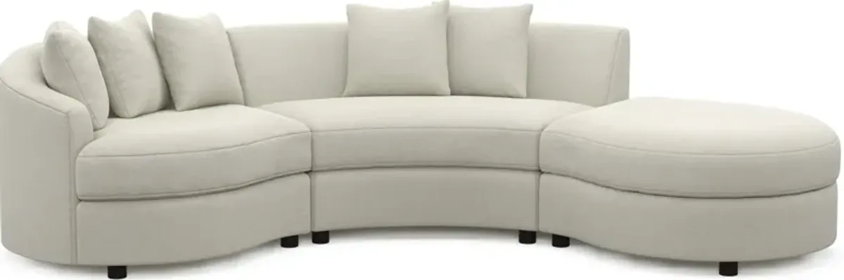 Allegra Foam Comfort 3-Piece Sectional with Right-Facing Chaise - Anders Ivory