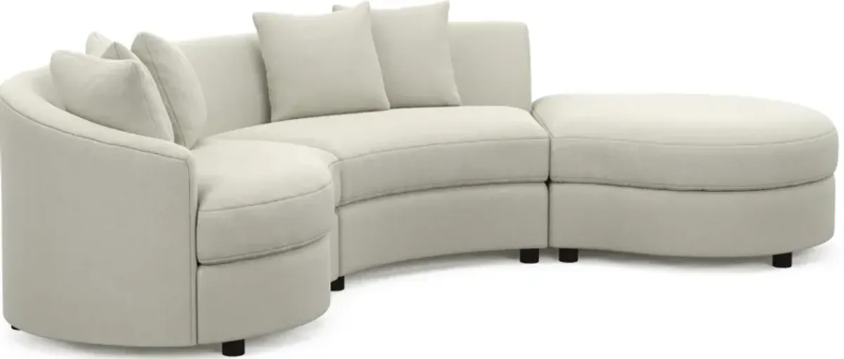 Allegra Foam Comfort 3-Piece Sectional with Right-Facing Chaise - Anders Ivory