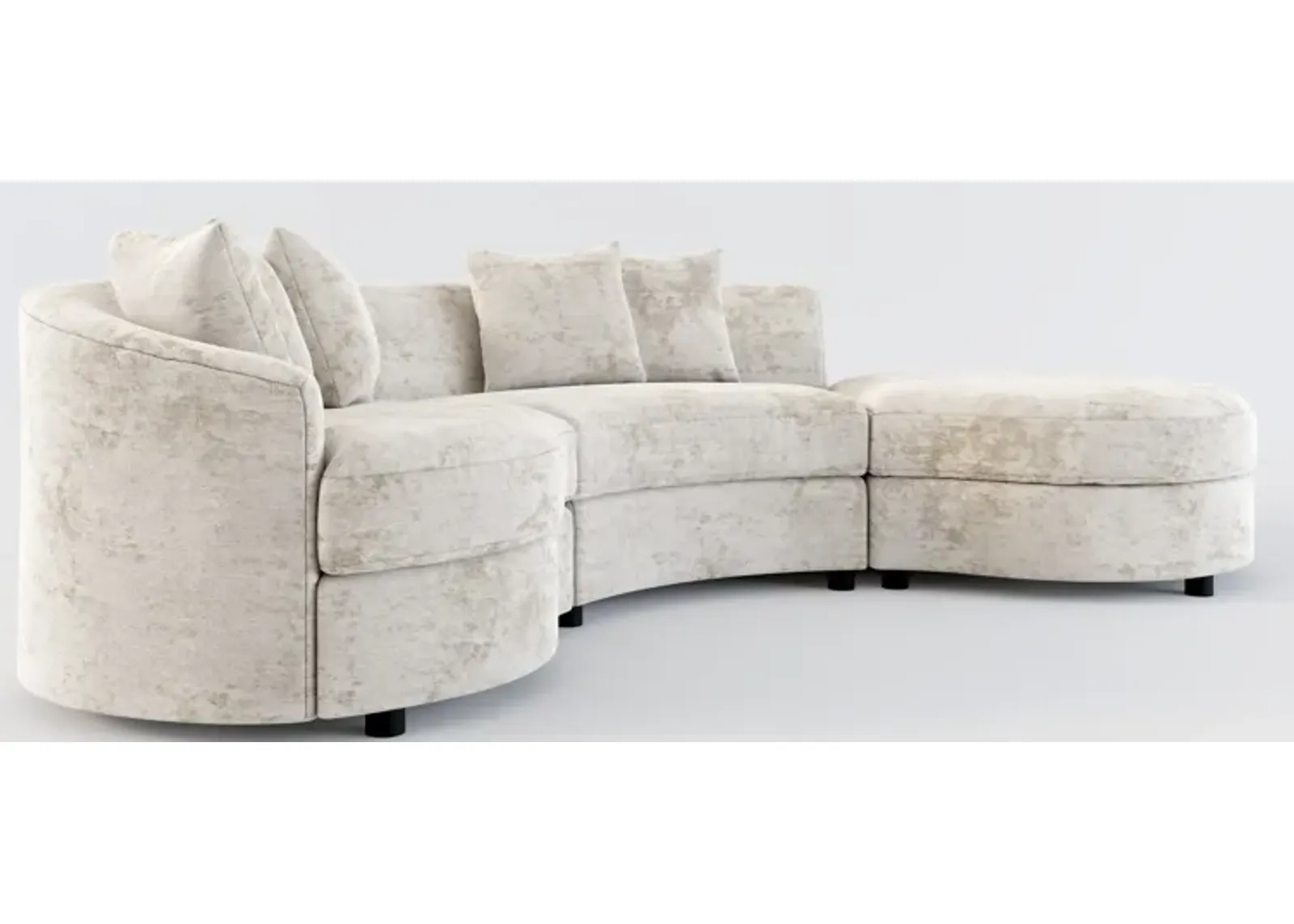 Allegra Foam Comfort 3-Piece Sectional with Right-Facing Chaise - Hearth Cement