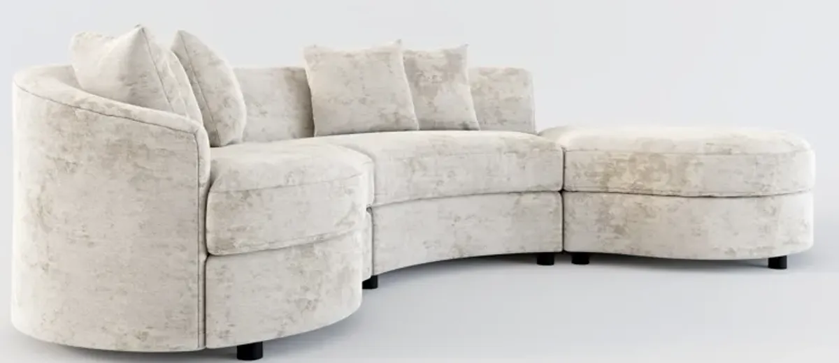 Allegra Foam Comfort 3-Piece Sectional with Right-Facing Chaise - Hearth Cement