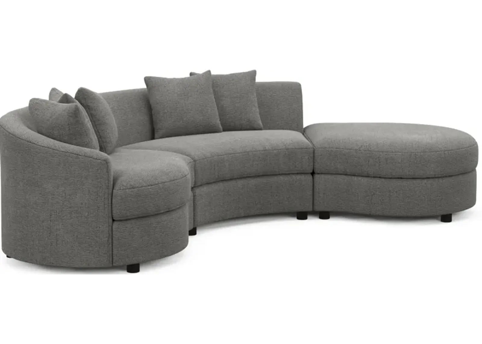 Allegra Foam Comfort 3-Piece Sectional with Right-Facing Chaise - Living Large Charcoal