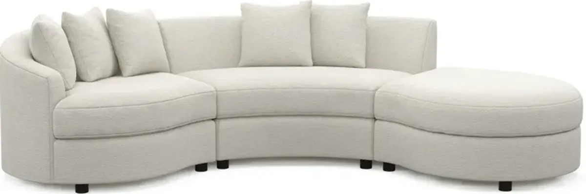 Allegra Foam Comfort 3-Piece Sectional with Right-Facing Chaise - Living Large White