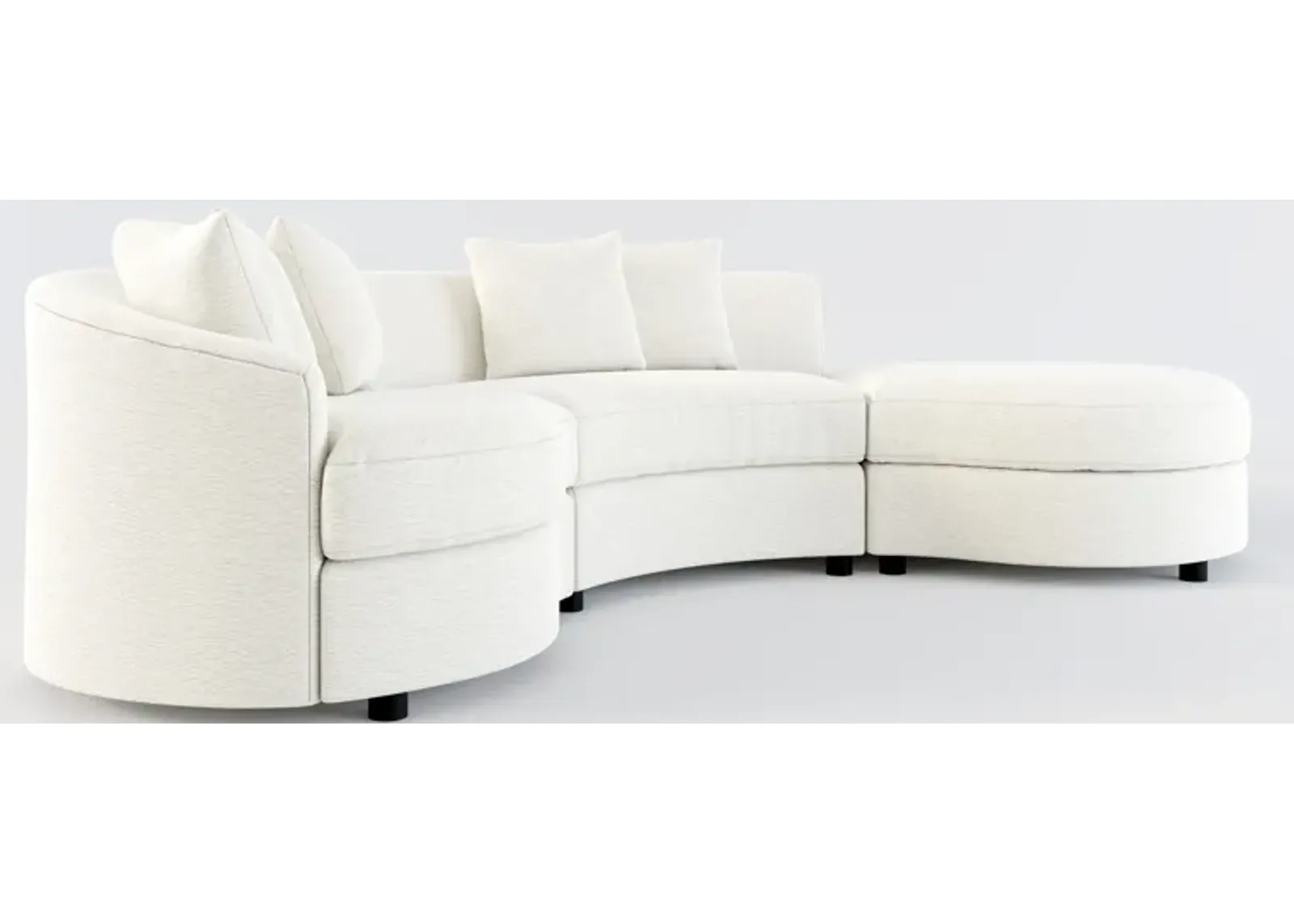 Allegra Foam Comfort 3-Piece Sectional with Right-Facing Chaise - Living Large White