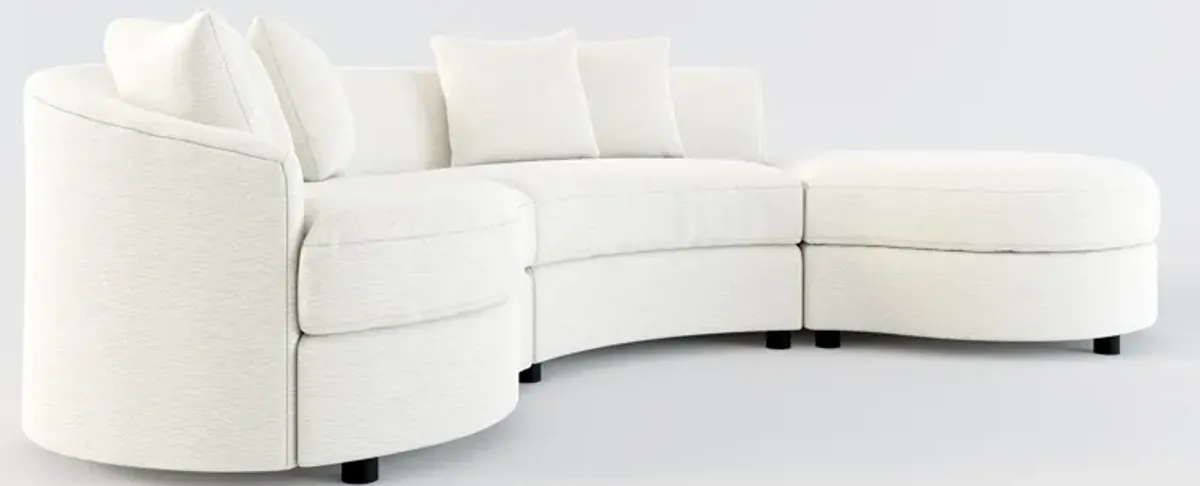 Allegra Foam Comfort 3-Piece Sectional with Right-Facing Chaise - Living Large White