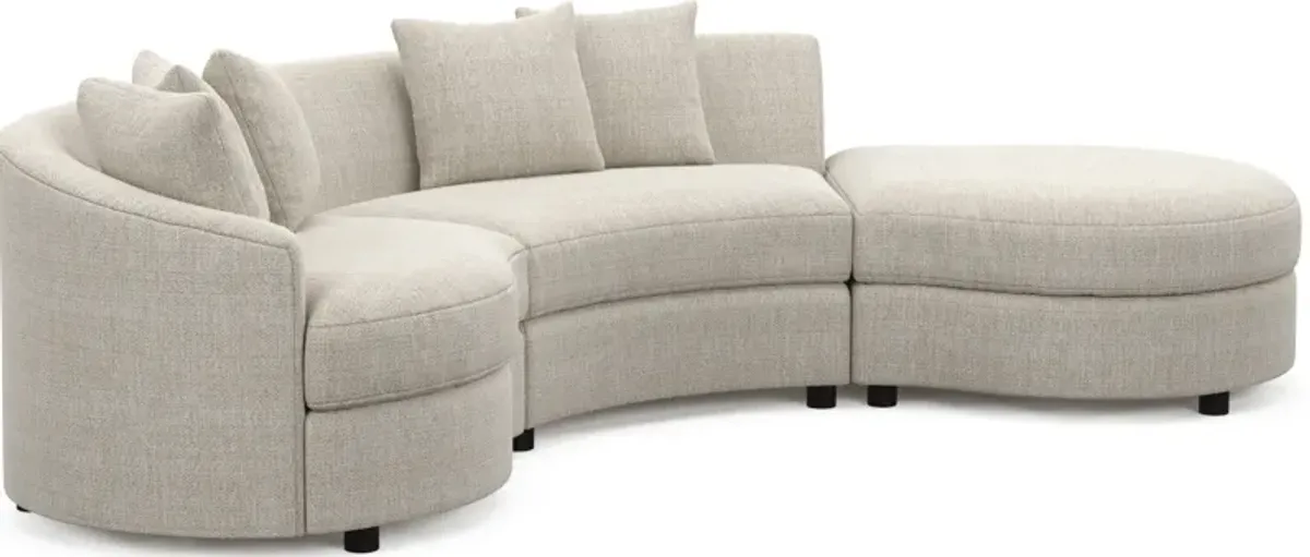 Allegra Foam Comfort 3-Piece Sectional with Right-Facing Chaise - Mason Porcelain