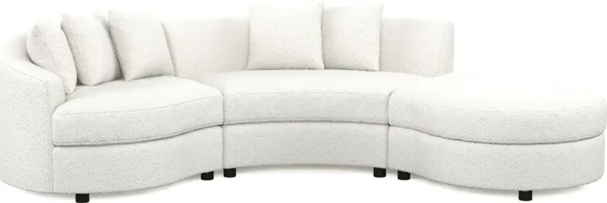 Allegra Foam Comfort 3-Piece Sectional with Right-Facing Chaise - Bloke Snow