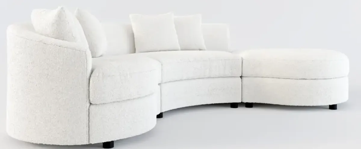 Allegra Foam Comfort 3-Piece Sectional with Right-Facing Chaise - Bloke Snow