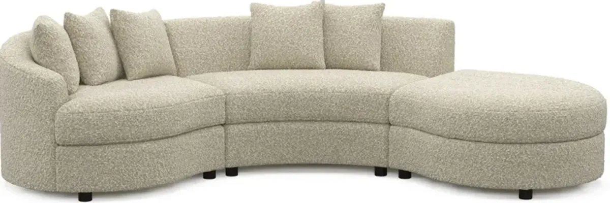 Allegra Foam Comfort 3-Piece Sectional with Right-Facing Chaise - Bloke Cotton