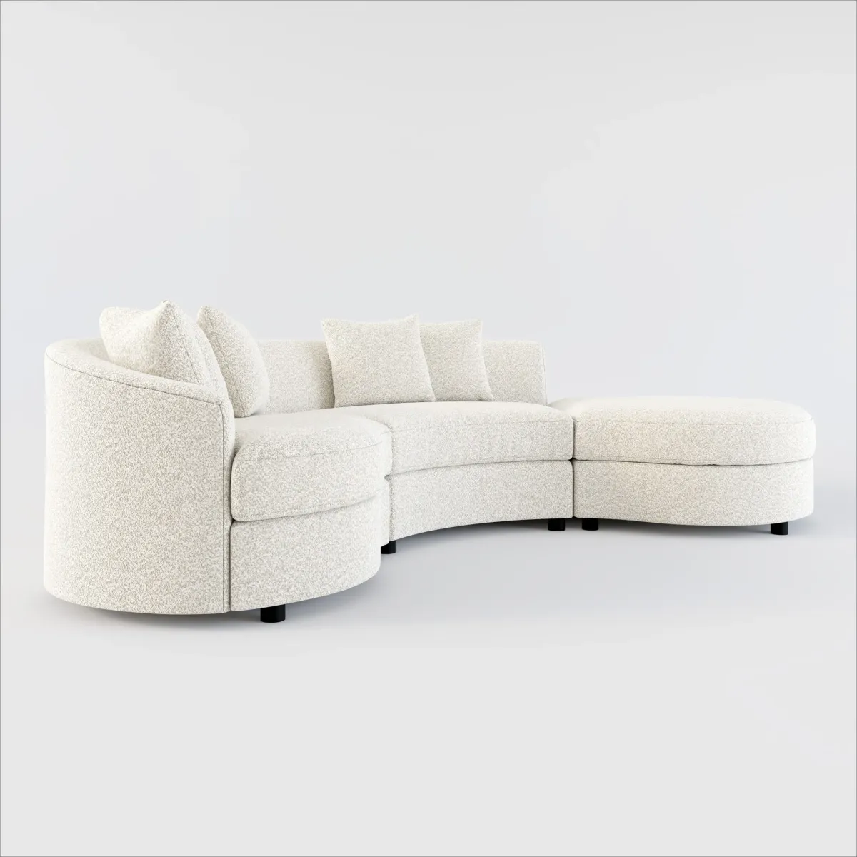 Allegra Foam Comfort 3-Piece Sectional with Right-Facing Chaise - Muse Stone