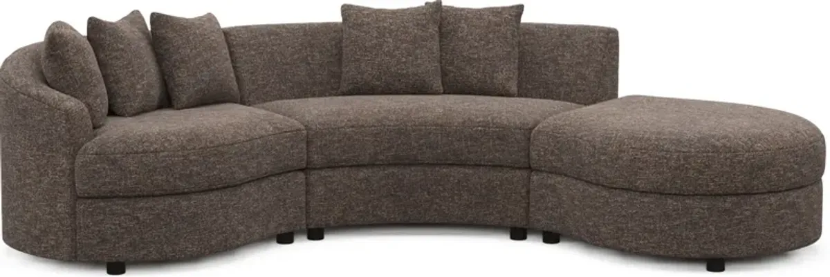 Allegra Foam Comfort 3-Piece Sectional with Right-Facing Chaise - M Walnut