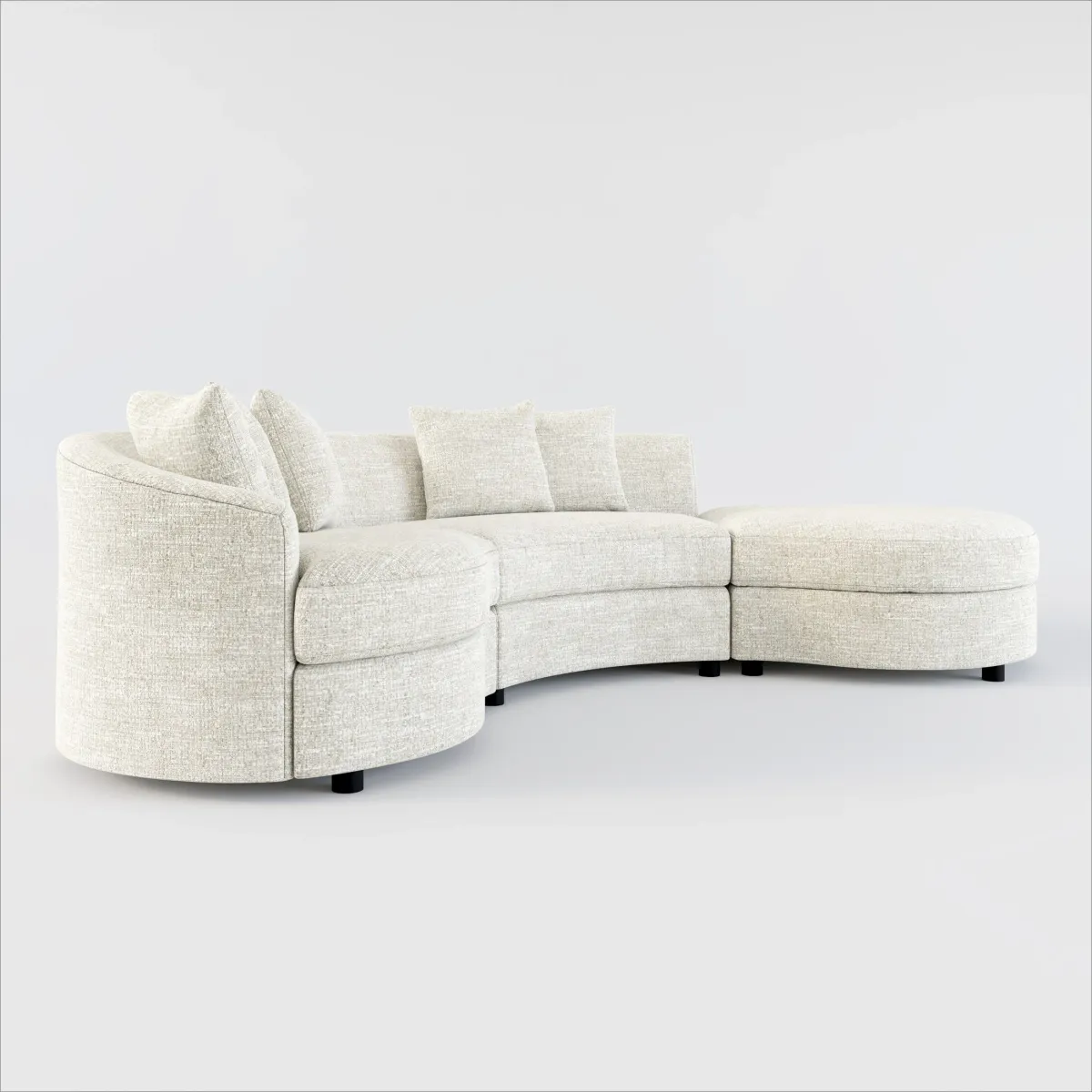 Allegra Foam Comfort 3-Piece Sectional with Right-Facing Chaise - M Ivory