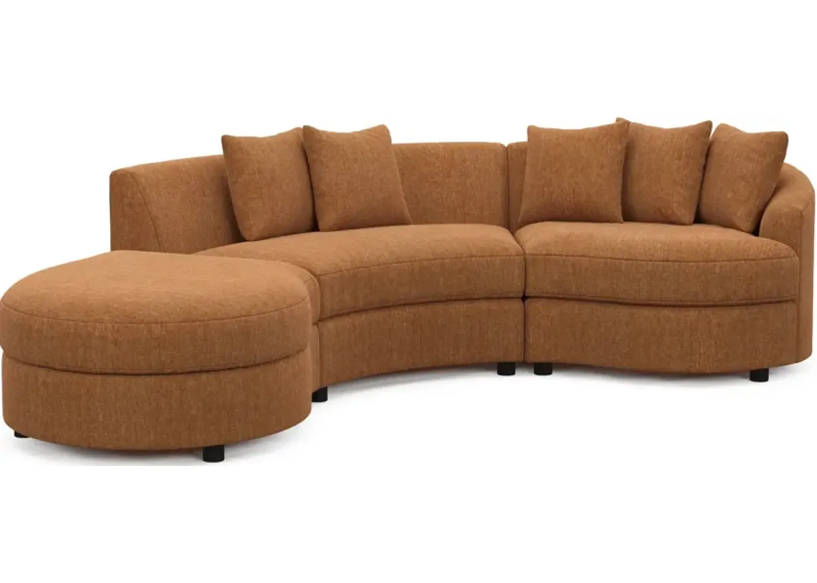 Allegra Foam Comfort 3-Piece Sectional with Left-Facing Chaise - Contessa Ginger