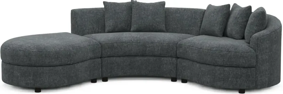 Allegra Foam Comfort 3-Piece Sectional with Left-Facing Chaise - Contessa Shadow