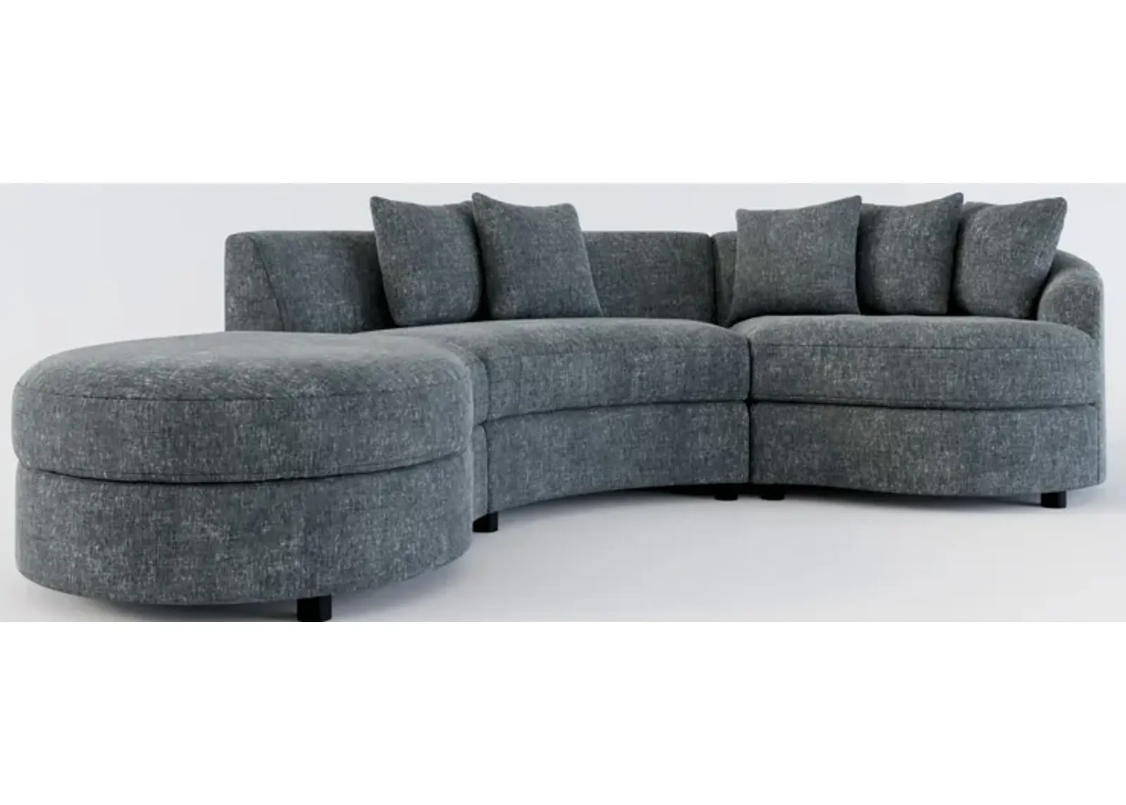 Allegra Foam Comfort 3-Piece Sectional with Left-Facing Chaise - Contessa Shadow