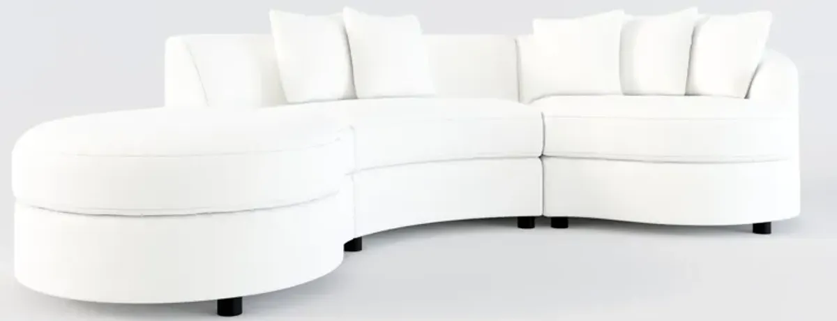 Allegra Foam Comfort 3-Piece Sectional with Left-Facing Chaise - Contessa Vanilla