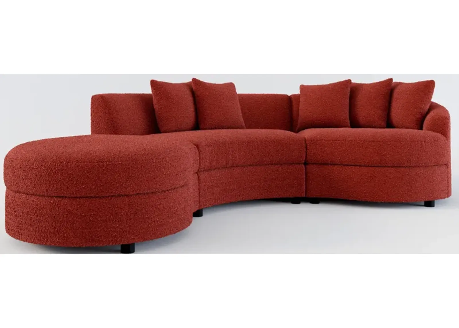 Allegra Foam Comfort 3-Piece Sectional with Left-Facing Chaise - Bloke Brick