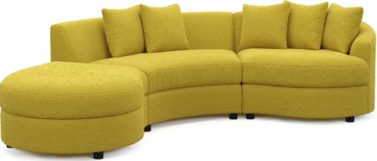 Allegra Foam Comfort 3-Piece Sectional with Left-Facing Chaise - Bloke Goldenrod