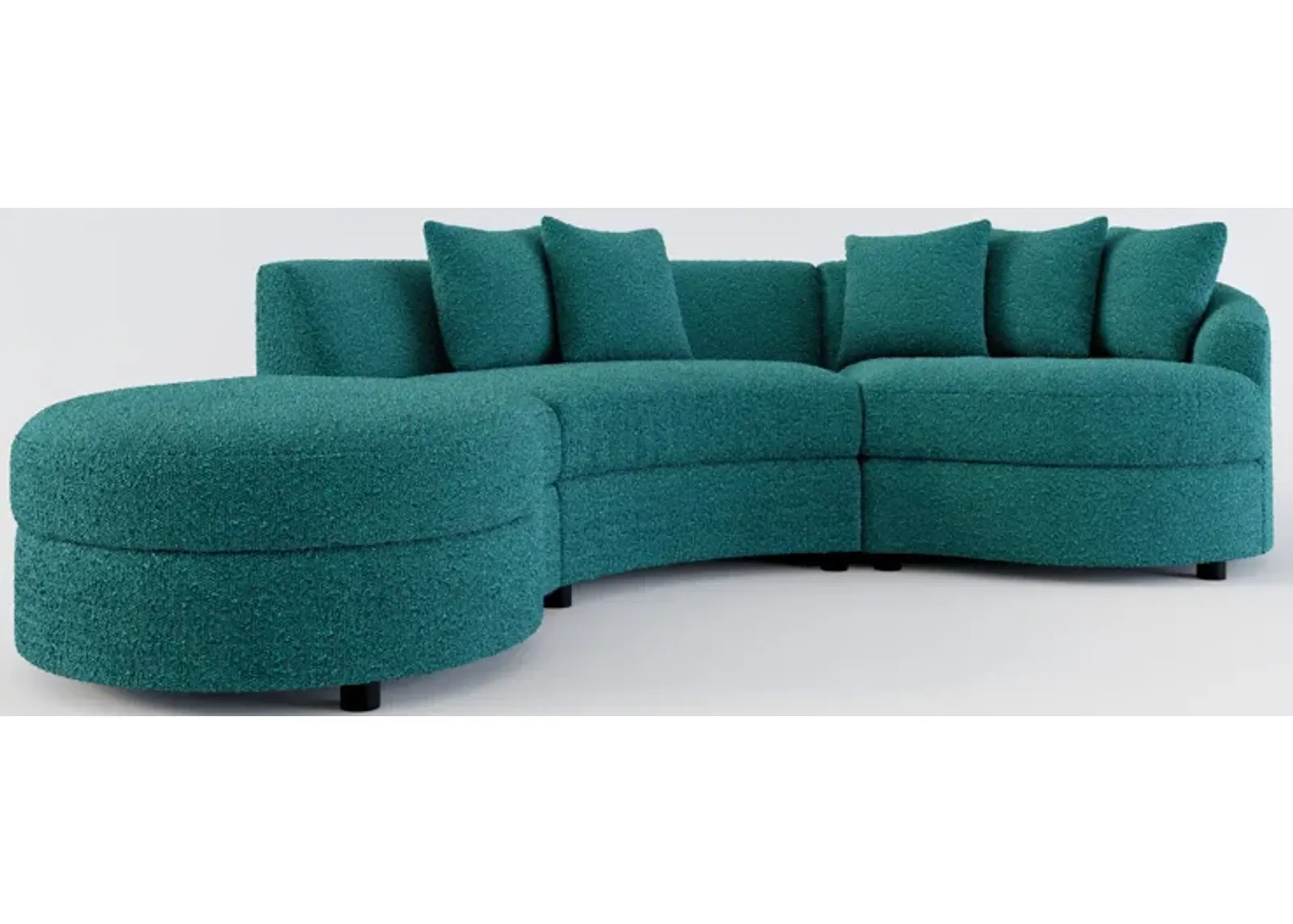 Allegra Foam Comfort 3-Piece Sectional with Left-Facing Chaise - Bloke Peacock