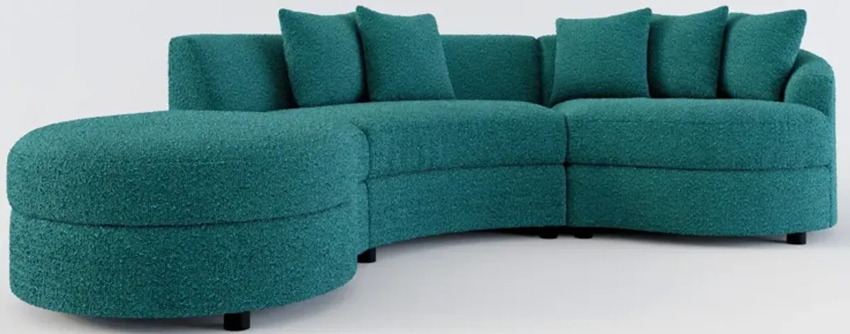 Allegra Foam Comfort 3-Piece Sectional with Left-Facing Chaise - Bloke Peacock