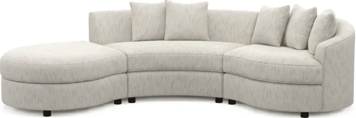 Allegra Foam Comfort 3-Piece Sectional with Left-Facing Chaise - P.T. Cream