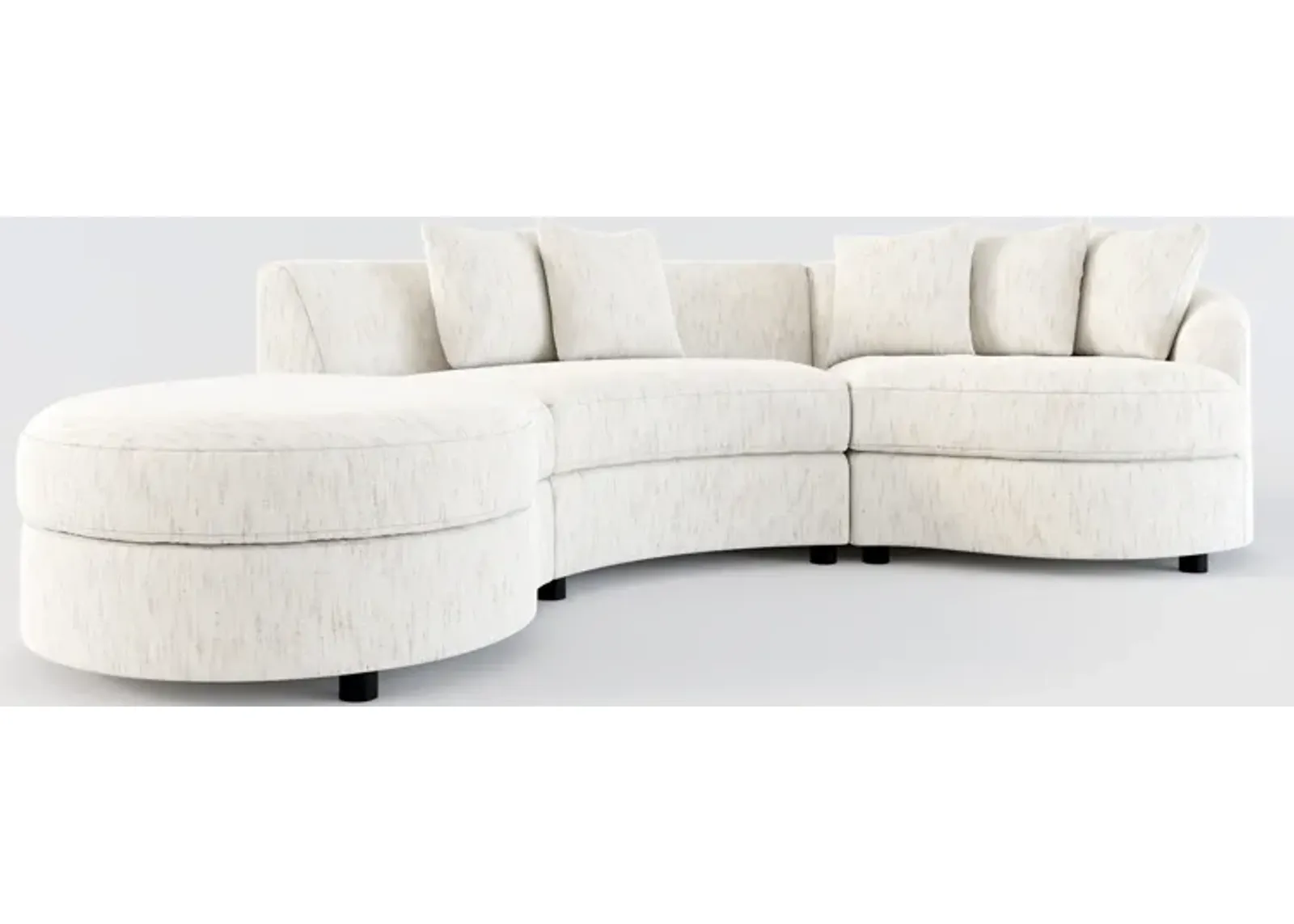 Allegra Foam Comfort 3-Piece Sectional with Left-Facing Chaise - P.T. Cream