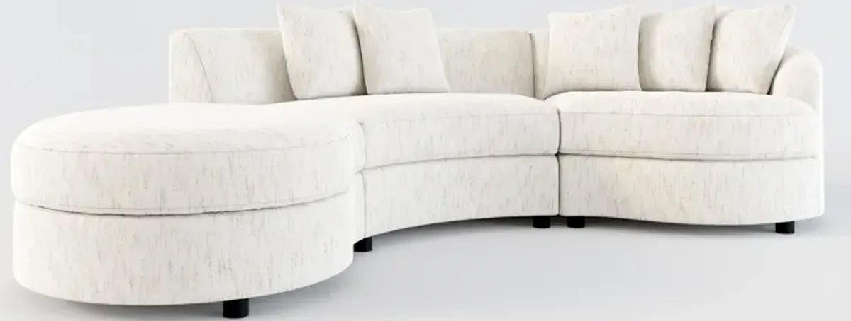 Allegra Foam Comfort 3-Piece Sectional with Left-Facing Chaise - P.T. Cream