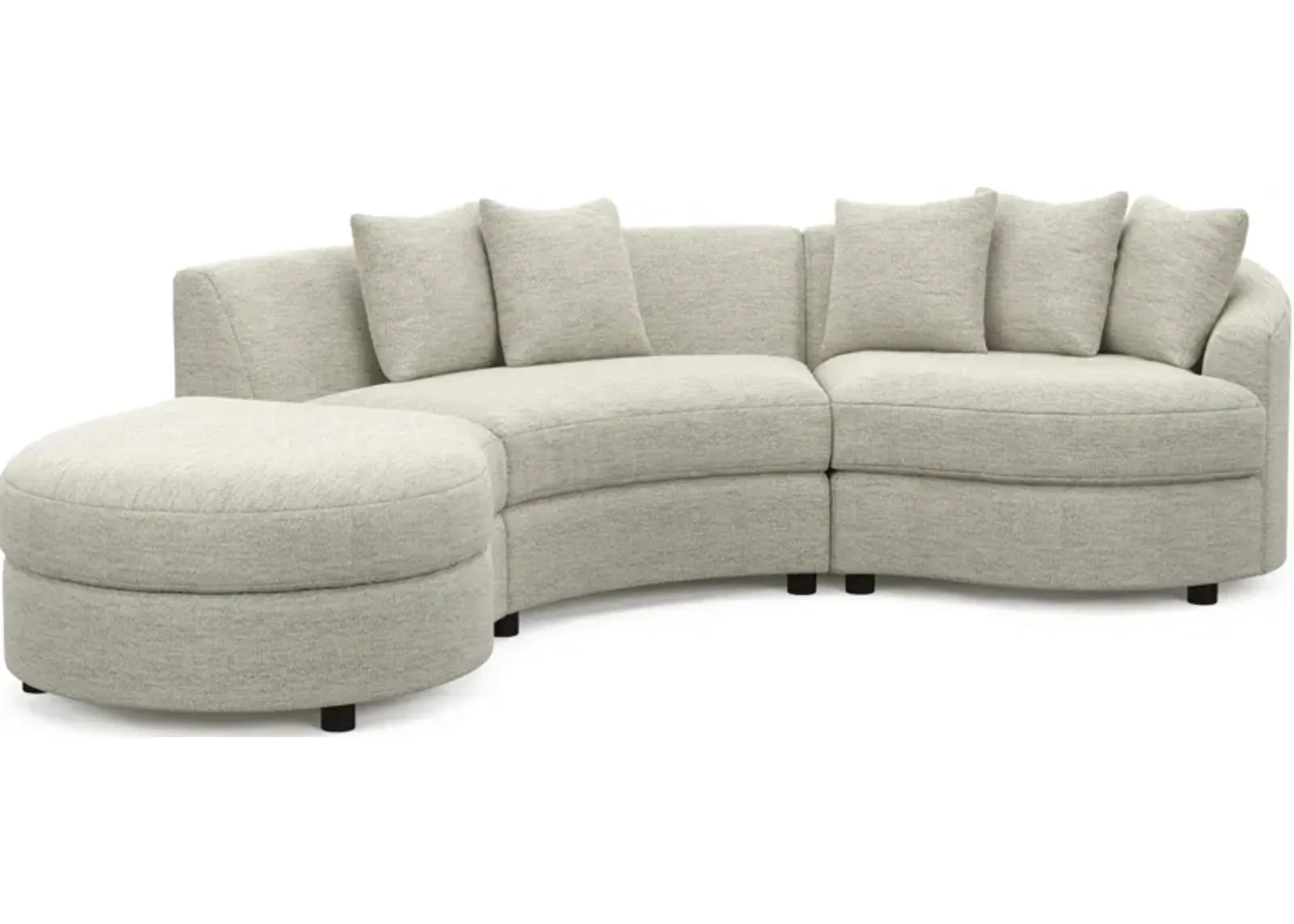 Allegra Foam Comfort 3-Piece Sectional with Left-Facing Chaise - Merino Chalk