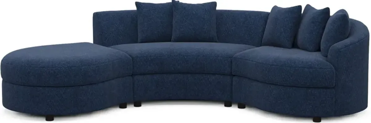 Allegra Foam Comfort 3-Piece Sectional with Left-Facing Chaise - Oslo Navy