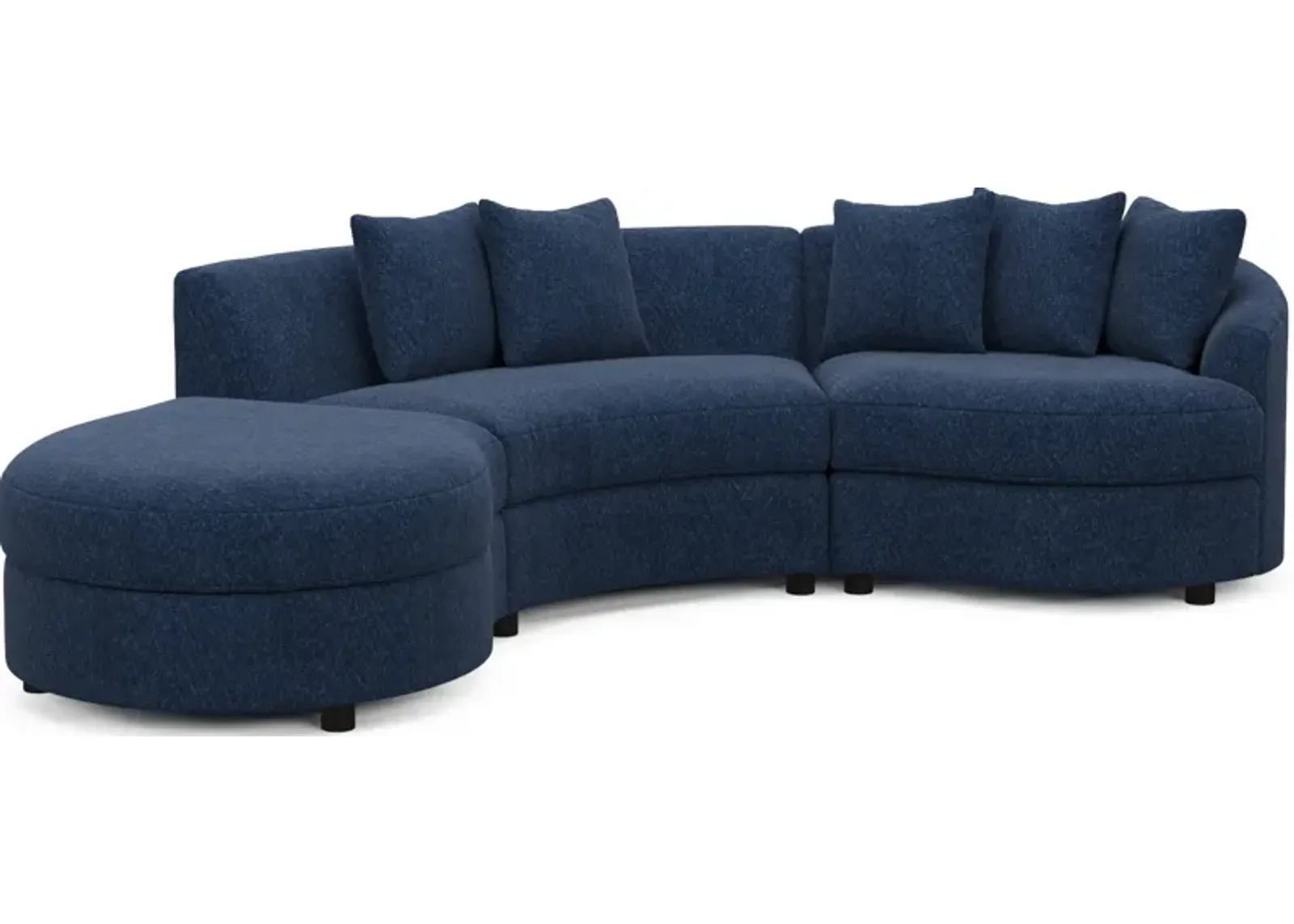 Allegra Foam Comfort 3-Piece Sectional with Left-Facing Chaise - Oslo Navy