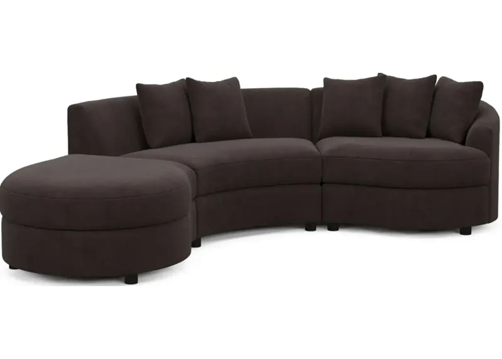 Allegra Foam Comfort 3-Piece Sectional with Left-Facing Chaise - Merrimac Dark Brown